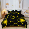 Geometric 3D Hexagonal Honeycomb Duvet Cover Set