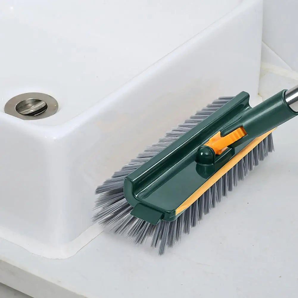Rotatable Long-Handle Floor Scrub Brush with Squeegee