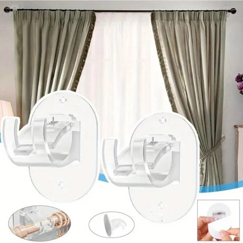 Self-Adhesive Curtain Rod Holders (Set of 2)