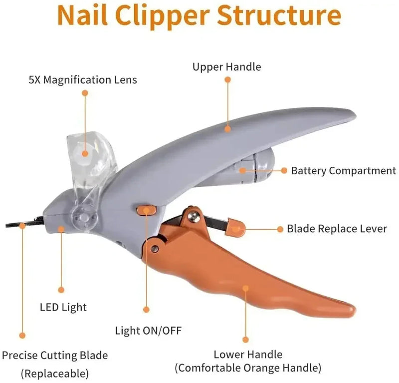 LED Pet Nail Clippers with Safety Light