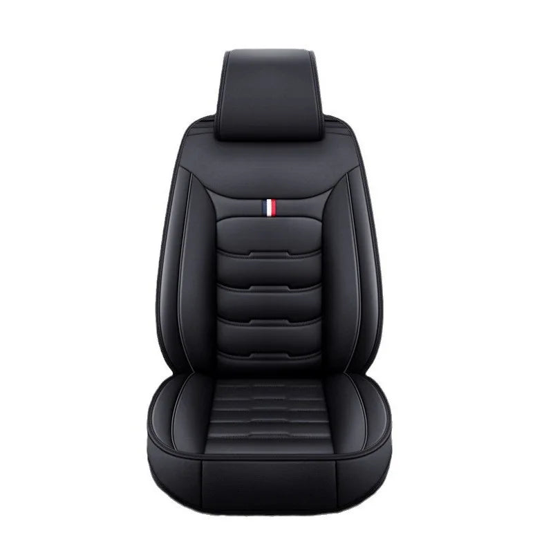 Black universal PU leather car seat cover for a single front seat protector.
