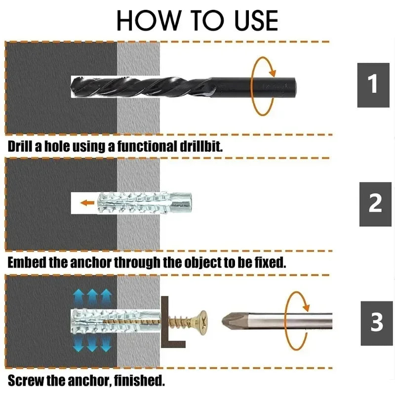 Heavy-Duty Serrated Expansion Screws with Anchor Tubes