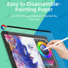A hand draws on a magnetic disassemblable painting paper screen protector for an iPad.