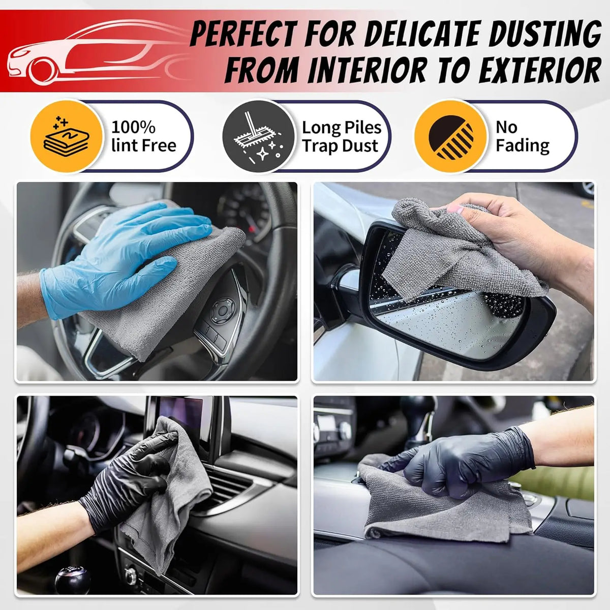 Premium Microfiber Car Cleaning Wipes