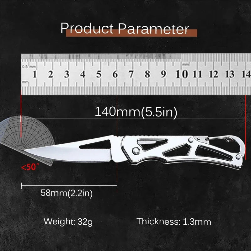 Folding Stainless Steel Fruit Knife with Non-Slip Handle