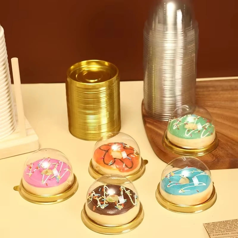 Clear Plastic Mini Cupcake Containers with Dome Lids (50-Pack)