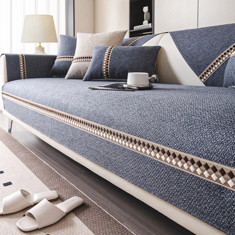 Non-Slip Dustproof Cotton-Linen Sofa Cover