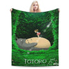 Cozy Grey Totoro-Inspired Fleece Throw Blanket