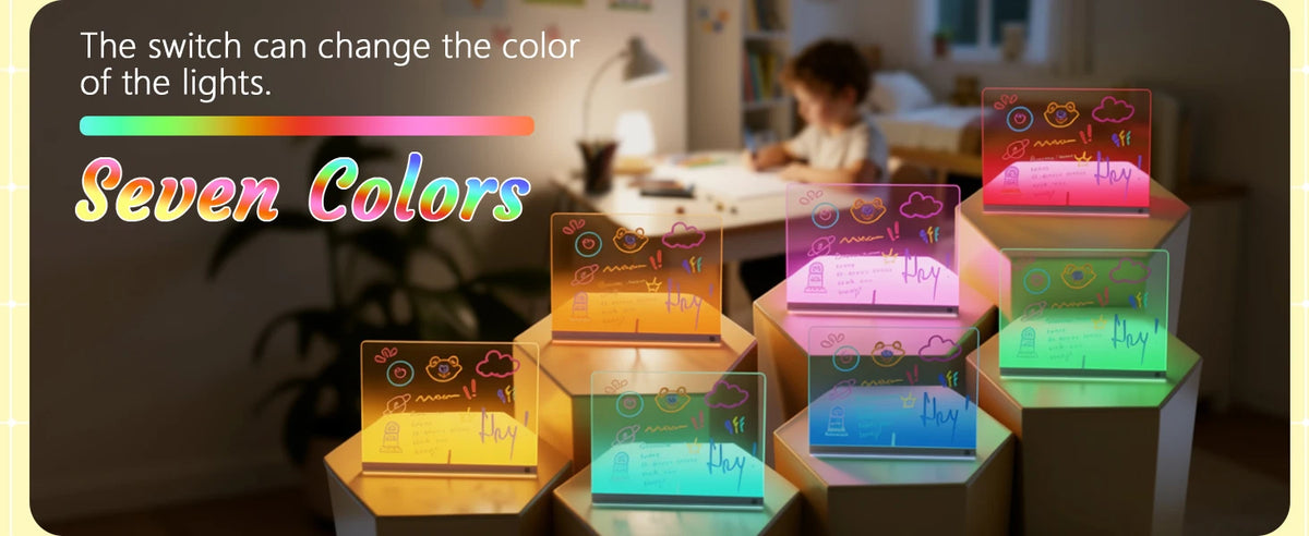 Glow Art LED Drawing Board with 7 Colors and 3 Light Modes
