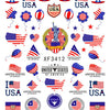 Patriotic American Flag Nail Art Stickers