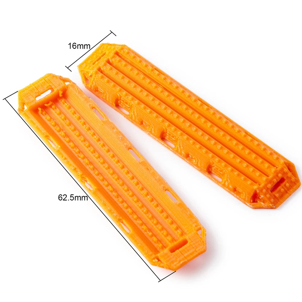 Orange plastic mini jack stand and tool set for RC crawlers with dimensions 16mm by 62.5mm