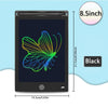 A black 8.5-inch LCD drawing tablet displaying a colorful butterfly design.