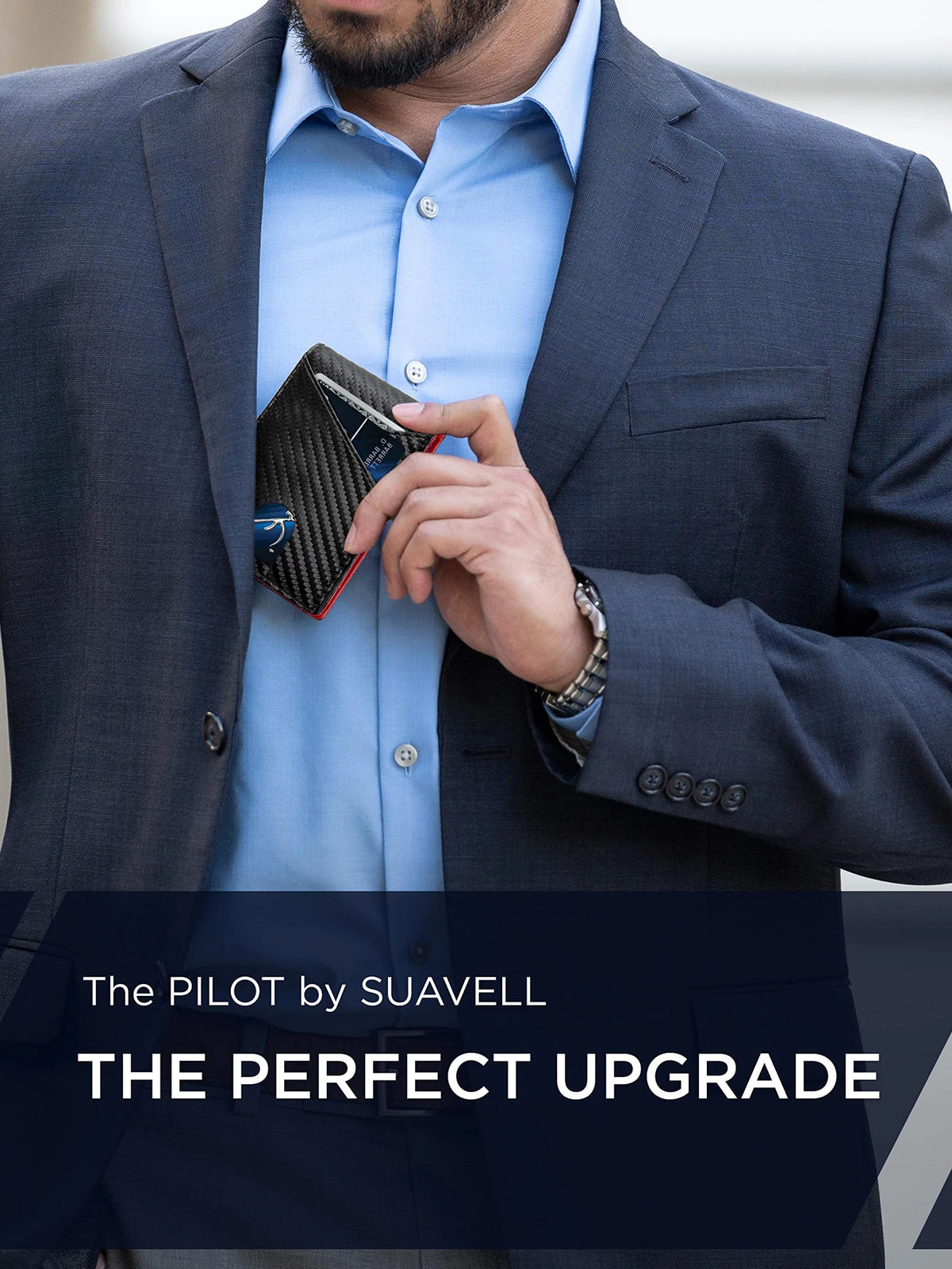 RFID Blocking Ultra-Thin Bifold Wallet with ID Windows