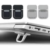 Portable adjustable laptop stand shown with multiple color options and a silver laptop base.