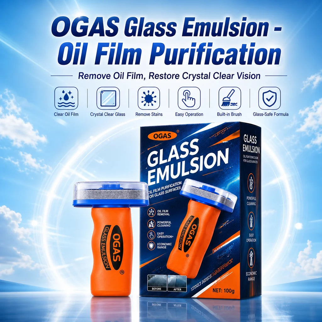 Car Windshield Oil Film Remover with Built-In Brush