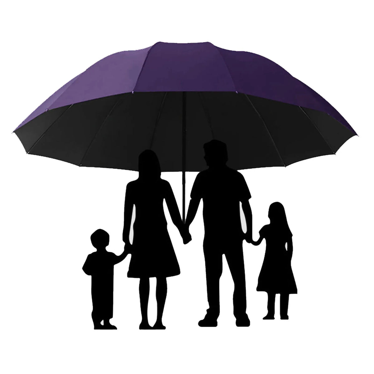 Large Manual Umbrella with Reinforced 12-Bone Frame