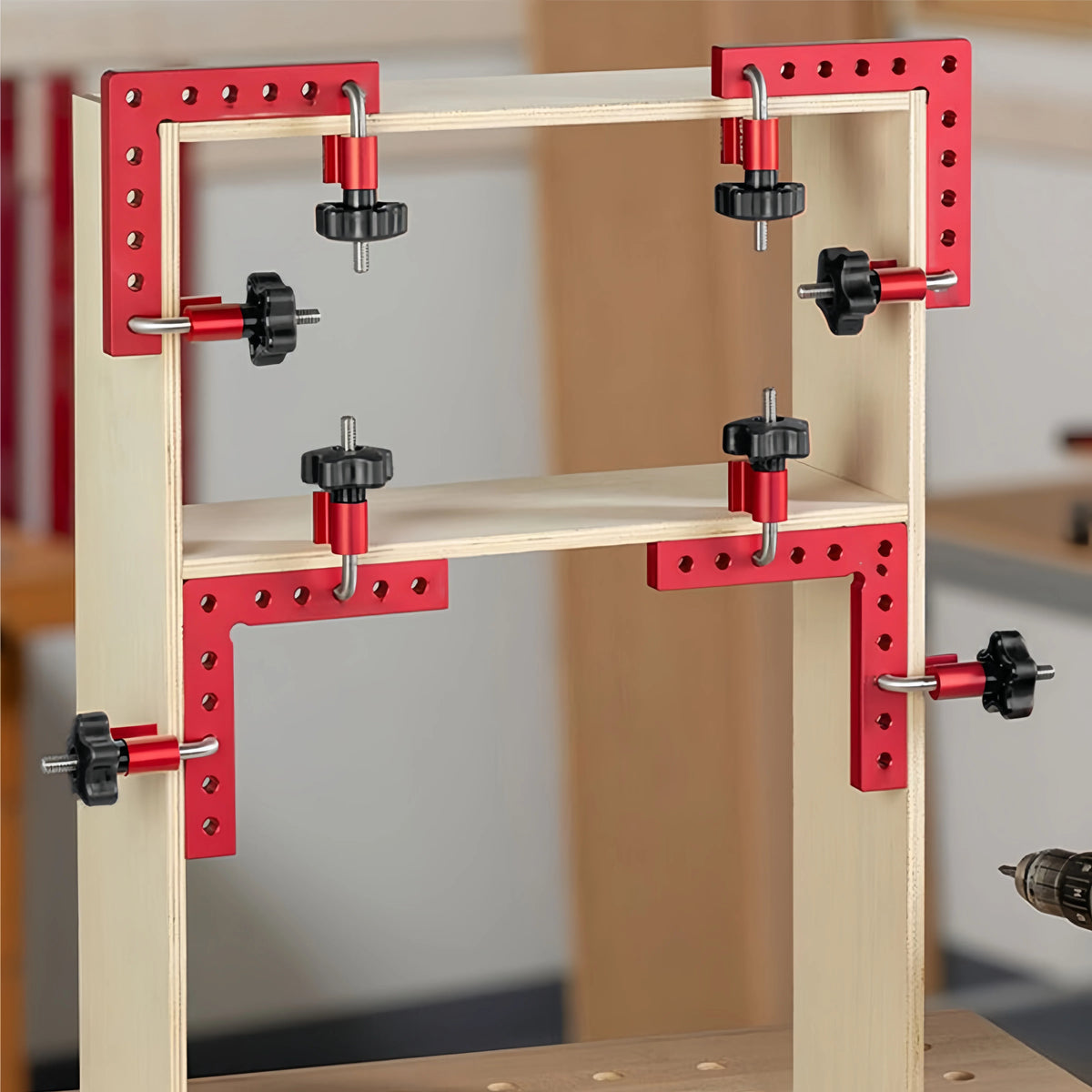 Aluminum Alloy Right Angle Clamp with 90-Degree Positioning Ruler