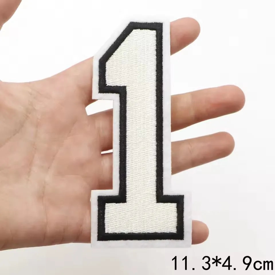 Large White Letter Patch for DIY Clothing Customization
