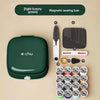A light luxury green magnetic sewing box with a magnetic sewing box, needles, and thread colors.