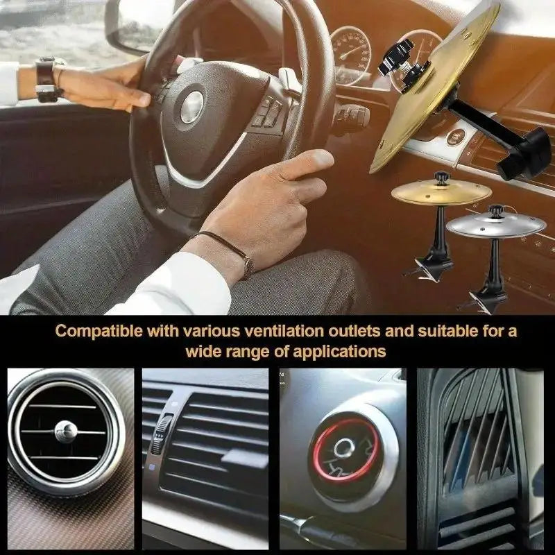 Car Crash Cymbal Air Vent Mini Drum – Hand Percussion Musical Instrument for Car Interior