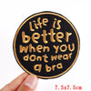 Encouraging Embroidered Iron-On Patches for Jackets, Jeans & Bags