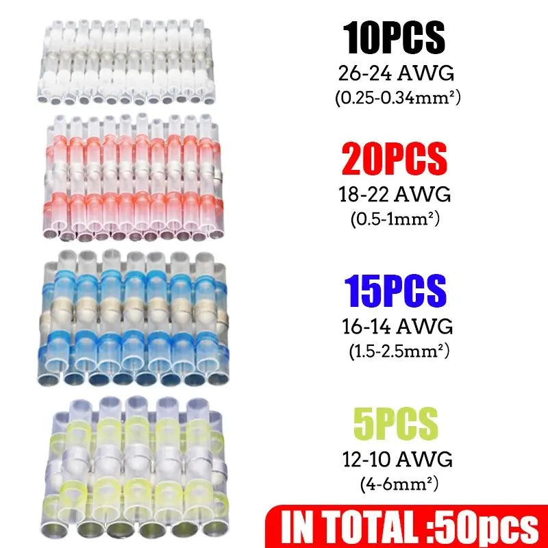Waterproof Heat Shrink Wire Connectors with Solder Seal (Value Pack)