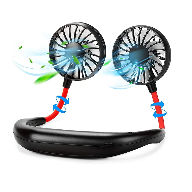 USB Rechargeable Neck Fan with Adjustable Wind Speed