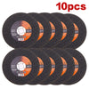 A pack of ten ultra-thin 105mm metal cutting discs for angle grinders