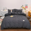 100% Cotton Duvet Cover Set with Plaid Stripe – Breathable & Skin-Friendly