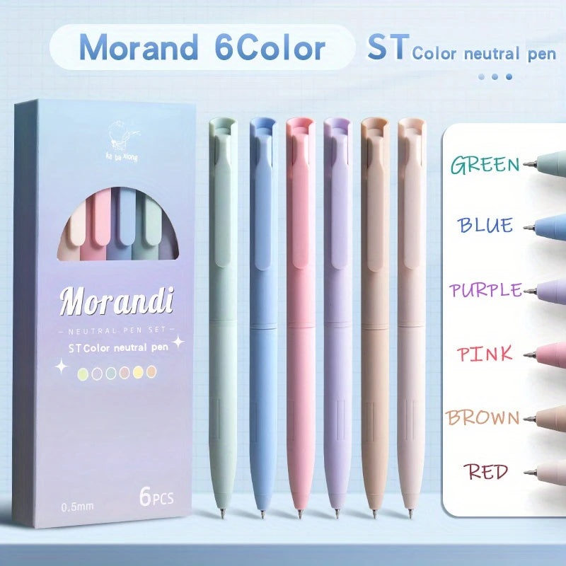 Pastel Gel Pens Set of 6 – Quick-Dry, Smudge-Free Fine Point Writing