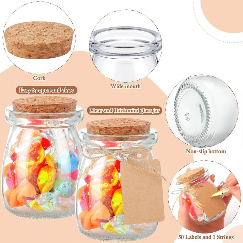 Mini-Glas-Dosen mit Korkdeckel