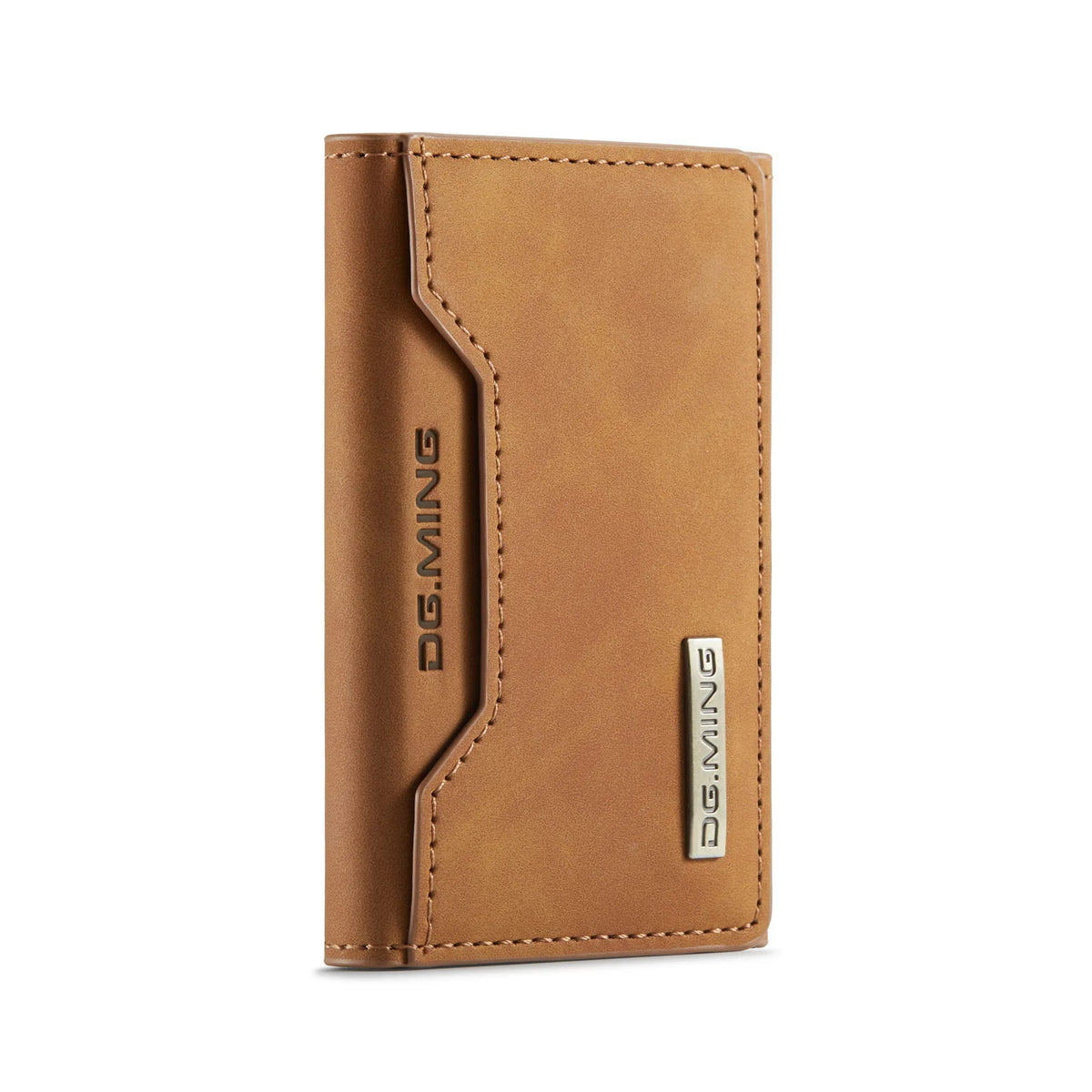 Vintage Leather Trifold Wallet with Magnetic Closure