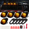 Set of five amber and white LED cab roof marker lights for trucks and SUVs with mounting hardware