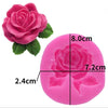 Pink silicone mold shaped like a rose for candle, soap, and baking crafts