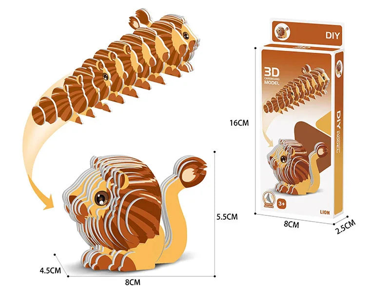 3D-Tier-Puzzle aus Papier – DIY Lernspielzeug