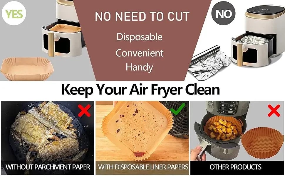 Disposable Air Fryer Paper Liners – Nonstick & Greaseproof