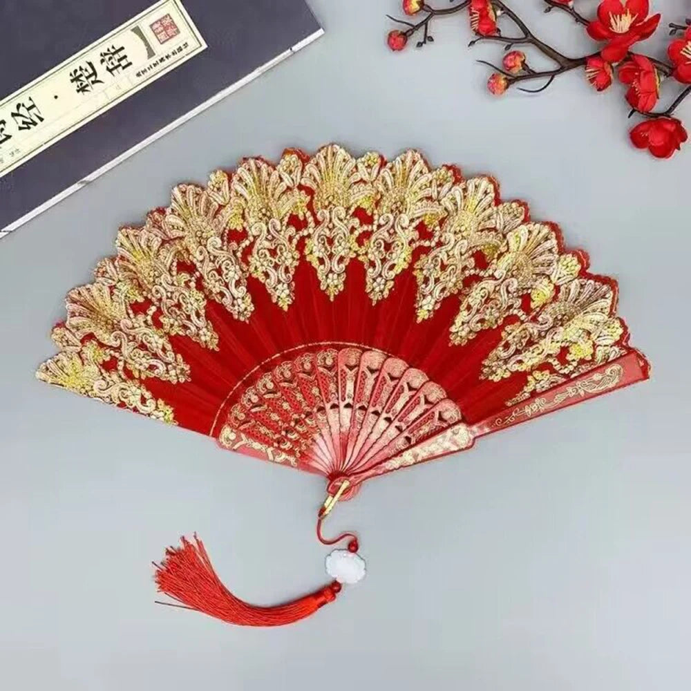 Elegant Hanfu Folding Fan for Dance, Parties & Home Decor