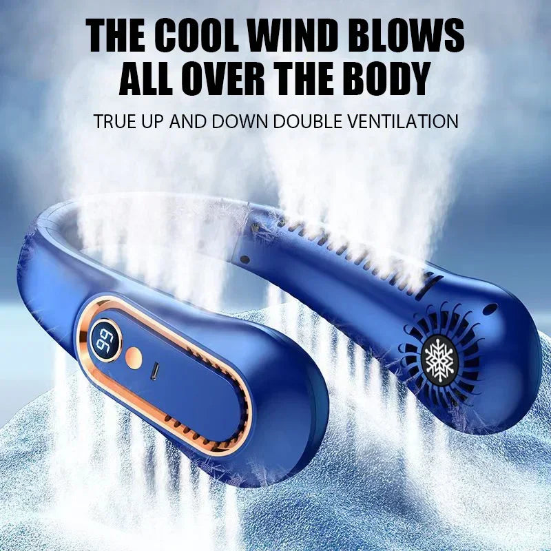Bladeless Neck Fan with Digital Display