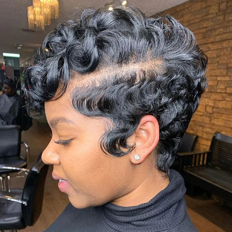 Short Curly Pixie Cut Wig