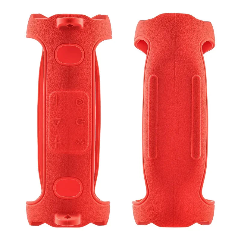Red protective case set for JBL Charge 6 featuring a hard EVA shell and silicone cover
