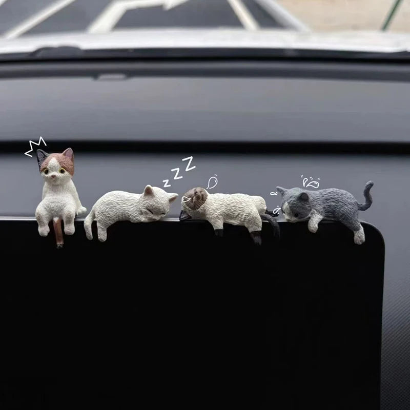 Sleeping Cat Resin Car Dashboard Ornament