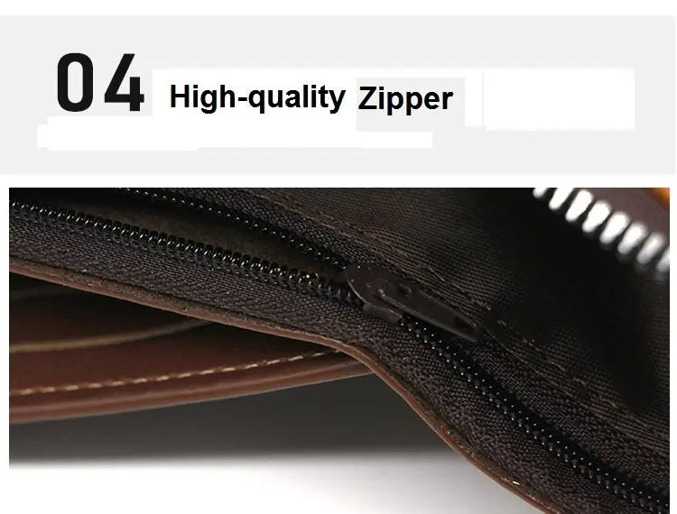 Vintage Compact Zipper Wallet for Men