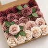 Set de Rosas Artificiales con Degradado Verde Bosque
