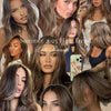 Glueless Body Wave Lace Front Wig with Brown Highlights