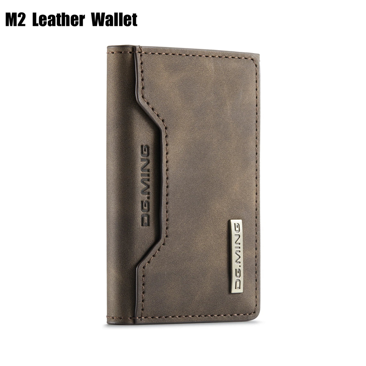Vintage Leather Trifold Wallet with Magnetic Closure