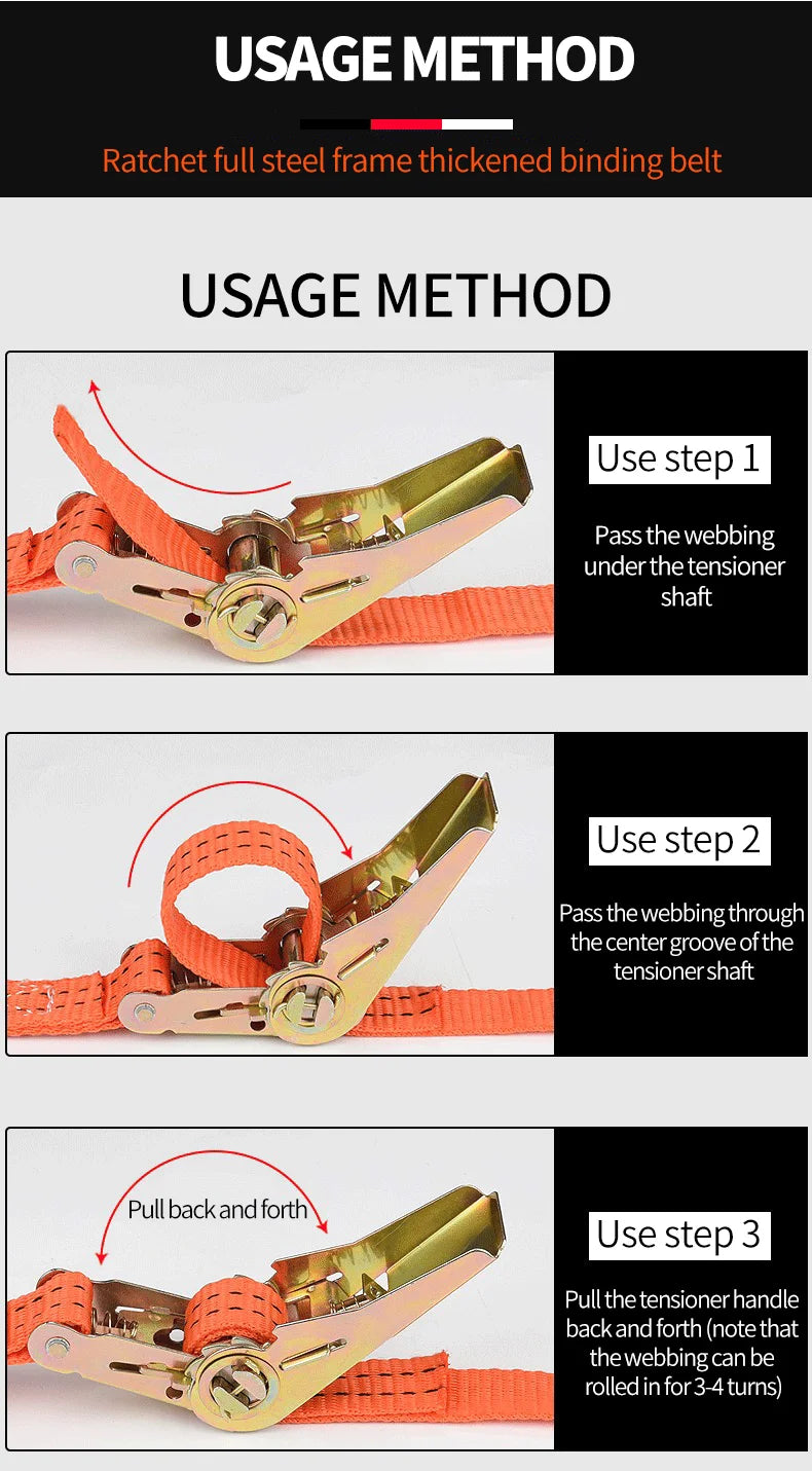 Heavy-Duty Ratchet Tie-Down Straps for Secure Cargo Transport