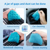 A collection of blue reusable cleaning gels used for cleaning keyboards, cars, notebooks, and vehicle chassis.