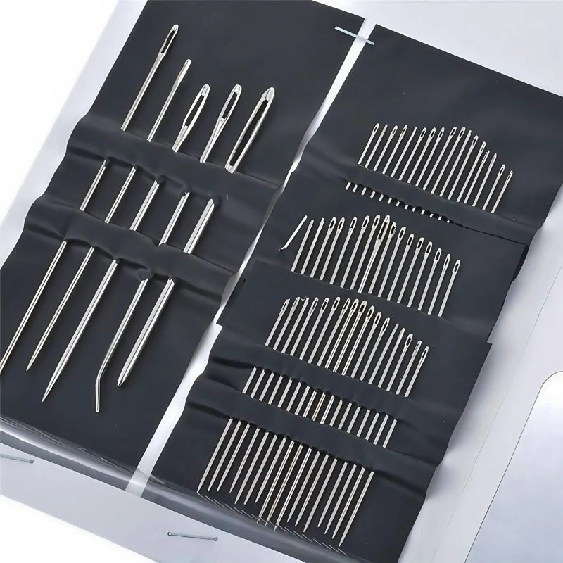 Stainless Steel Big Eye Sewing Needle Set (55 Pieces)