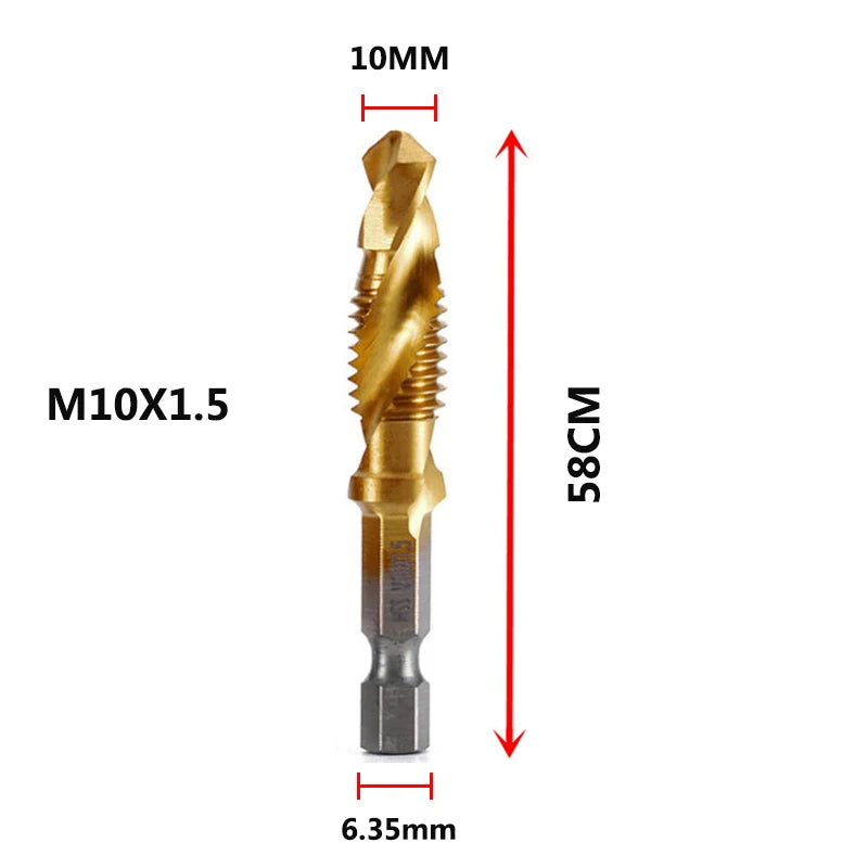 Metric Thread Tap Set - Titanium Coated HSS Drill Bits