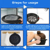 Steps for usage of a black silicone ice bath and facial massage bowl